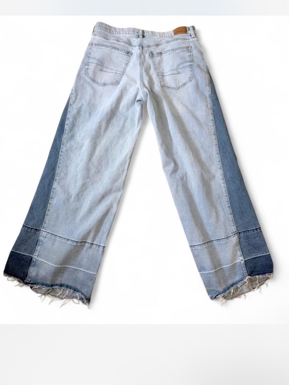 NWOT - American Eagle Two-Tone Wide Leg Jeans - size 10 Long - Picture 2 of 6